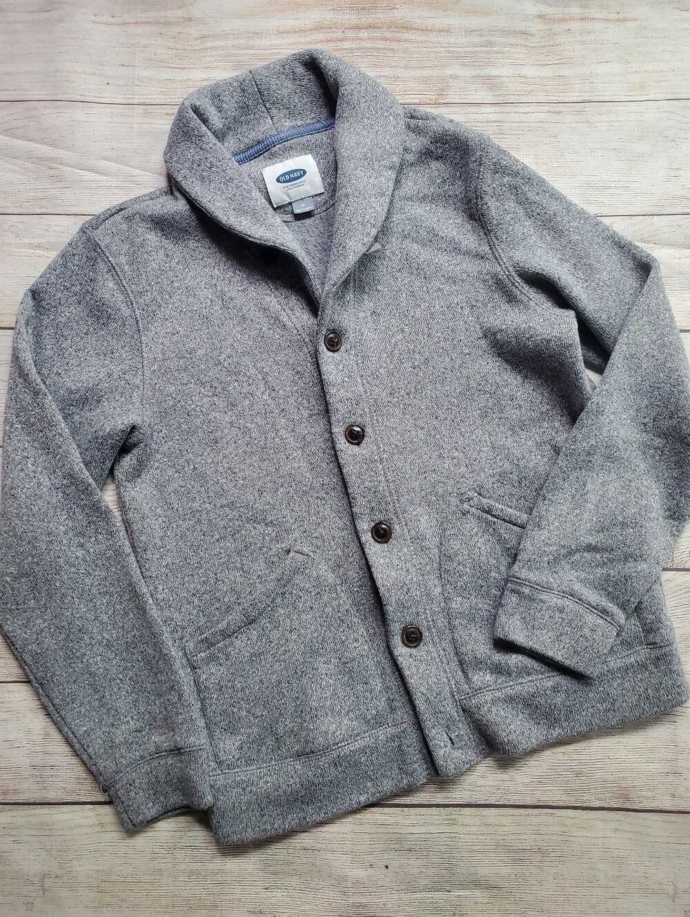 Old Navy Mens Gray Shawl Collar Cardigan